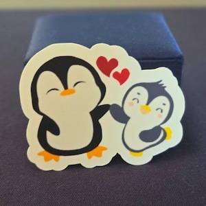 whimsical penguin vinyl sticker