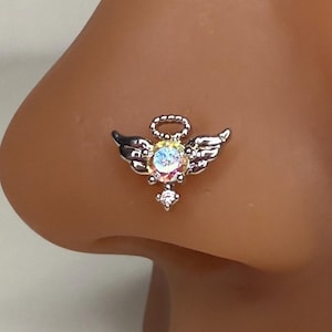 Angel Nose Stud: Dainty Indian Style Stainless Steel Nose Ring