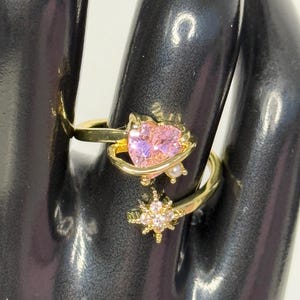 Heart wrap style princess adjustable ring