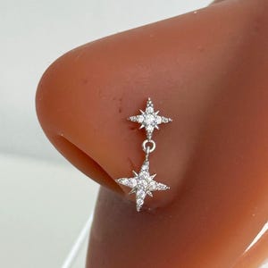 Dangle star nose diamante nose stud