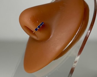 4 Gem stone colour nose rings, dainty nose rings , various colours