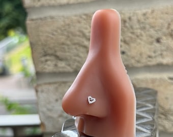 Mini heart diamante nose stud
