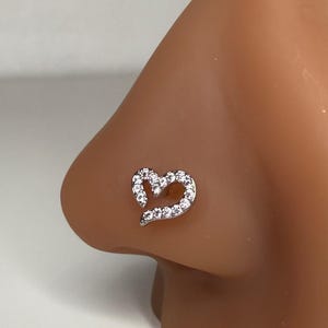 Open Heart Nose Stud: Gold Plated Stainless Steel, 20G