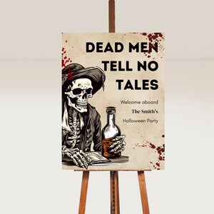 Vintage Halloween Welcome Sign for Scary Halloween Party, Printable Halloween Welcome Sign, Printable Halloween Party Sign for Pirate Party