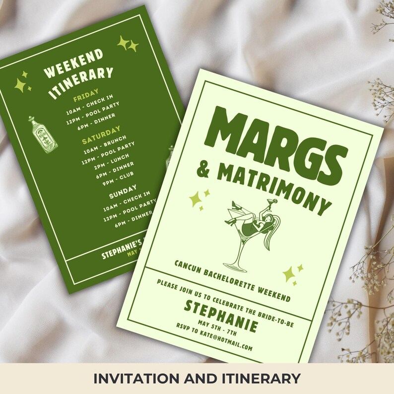 Printable Margarita Invitation for Bachelorette Party, Modern Margarita ...