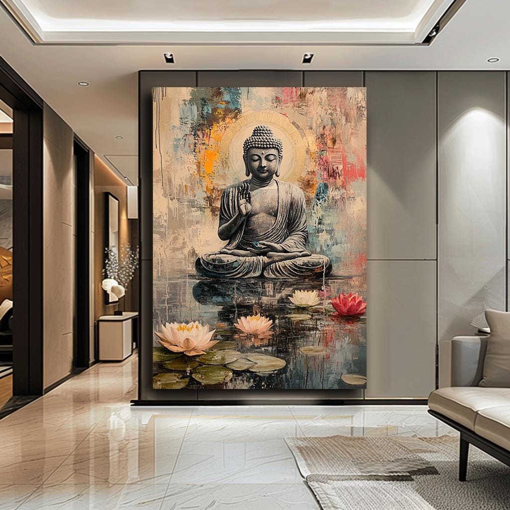Buddha Wall Art,buddha Abstract Wall Decor,buddha Canvas, Art, Wall Art ...