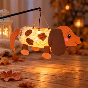 DIY Dachshund Lantern from a PET Bottle (PDF Template) | St. Martin's Lantern Dachshund Dog | Lantern Parade for Children's Kindergarten | LED Bottle Lantern