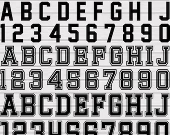 Sport Font Svg Bundle, Sport Numbers Svg, Jersey Number Svg, Sport Fonts Bundle, Football Font, Jersey and Sports Font, University Fonts Svg