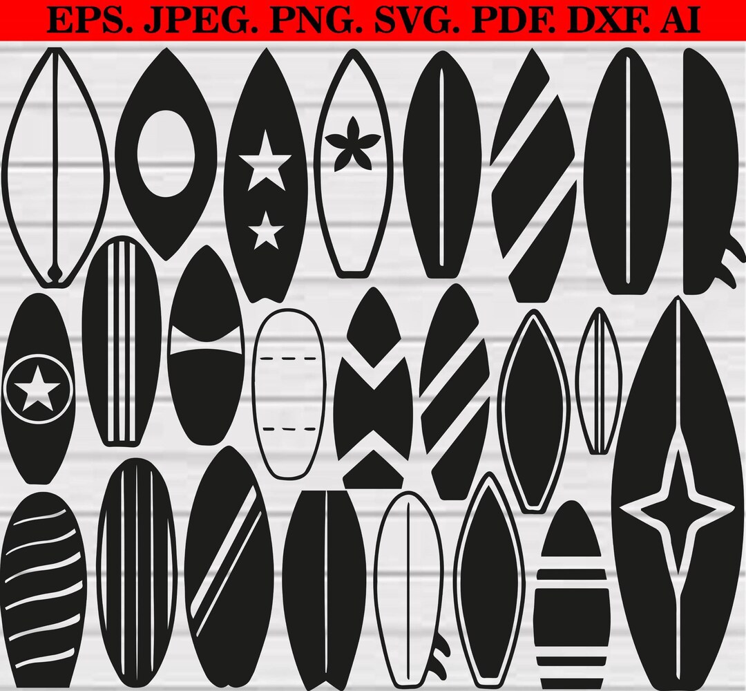 Surfboard Svg Bundle, Surfboard Png Bundle, Surfboard Clipart, Surfing ...