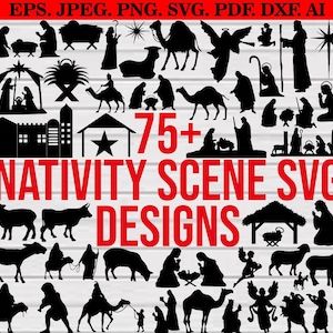 Nativity Svg Bundle, Nativity Clipart, Nativity Scene Svg, Nativity Scene Silhouette, Christmas Nativity Svg, Nativity Svg, Nativity Png.Dxf