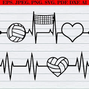 Volleyball Svg Bundle, Volleyball Clipart, Sports Svg, Volleyball Outline Svg, Volleyball Silhouette, Volleyball Cut File For Circut Svg,Png
