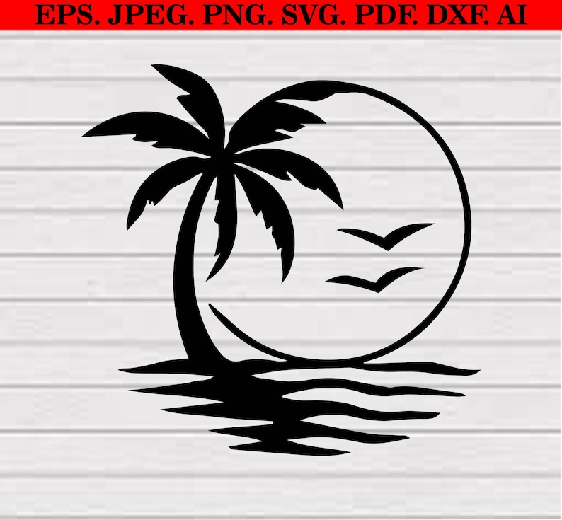 Palm Tree Svg Bundle, Beach Life Clipart Png, Tropical Silhouette Cut Files image 6