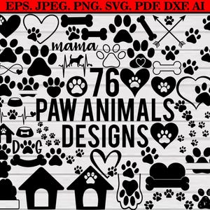 Dog Paw Svg Bundle, Paw Print Svg, Dog Paw Svg, Paw Svg,  Dog Mom Svg, Dog Lover Svg, Dog Paw Cut Files For Cricut, Dog Paw Svg Silhouette