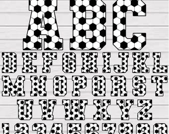 Soccer Font SVG Bundle, Football Alphabet SVG (Digital Download)