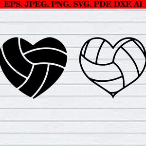 Volleyball Svg Bundle, Volleyball Clipart, Volleyball Cut File For Circut, Volleyball Outline Svg, Volleyball Heart Silhouette, Sports Svg