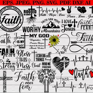 Faith Svg Bundle, Christian Svg Bundle, Religious Svg, Jesus Svg, Bible Verses Svg, Faith Clipart, Bible Svg Bundle, Faith Silhouette, Png