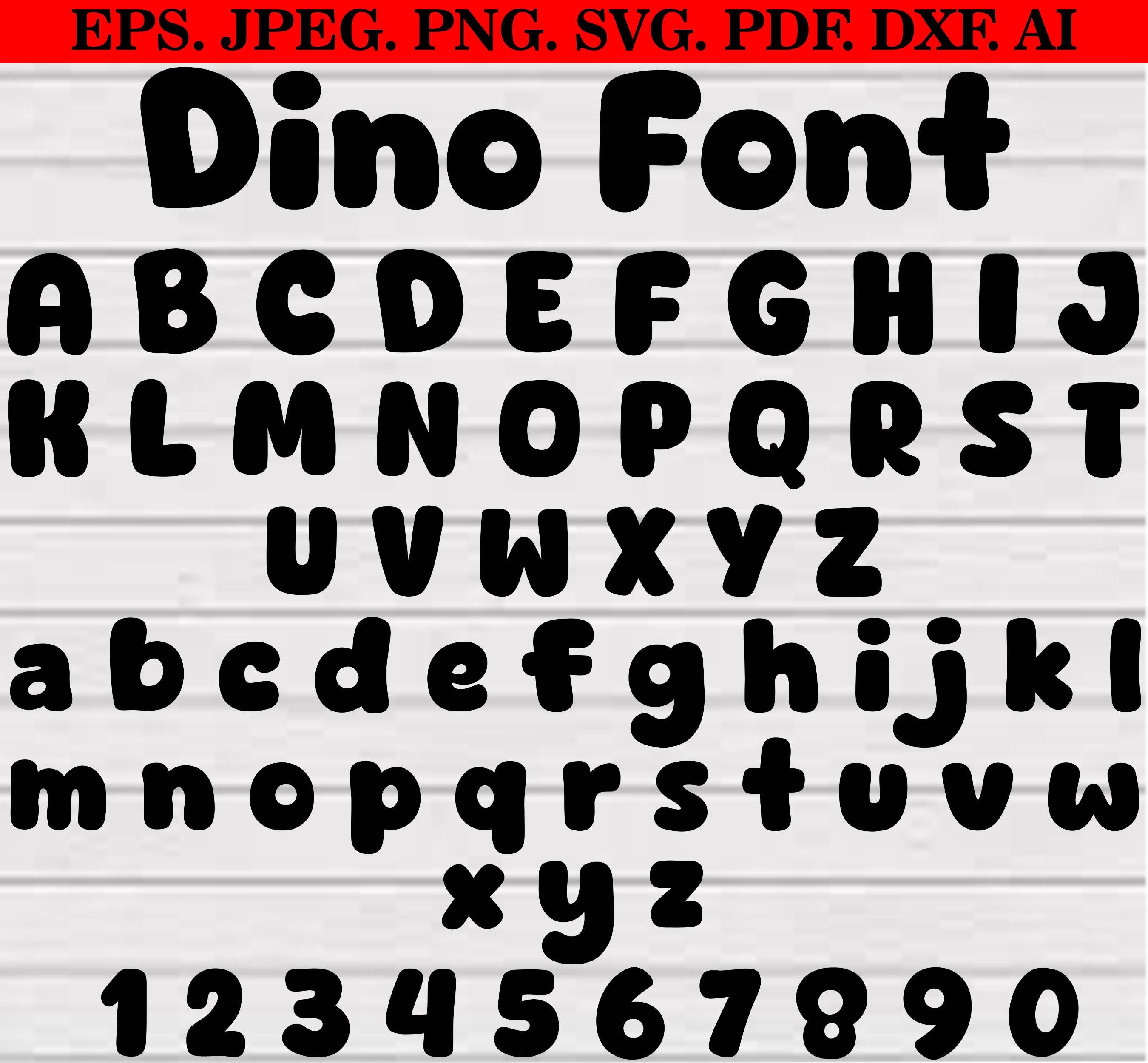 Dinosaur Font Svg Bundle, Dinosaur Font Clipart, Cute Dino Font Svg, Dinosaur Font TTF, Dinosaur Font Cut File For Circut, Dino Font Svg,Png