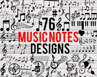 Music Notes Svg Bundle, Music Notes Clipart, Music Notes Vectors, Music Key Svg, Music Notes Cut Files For Cricut, Music Teacher Svg,Png,Pdf