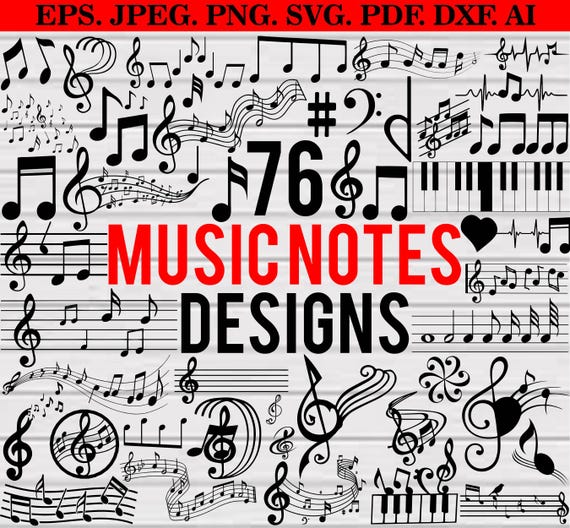 Music Notes Svg Bundle, Music Notes Clipart, Music Notes Vectors, Music Key Svg, Music Notes Cut Files For Cricut, Music Teacher Svg,Png,Pdf