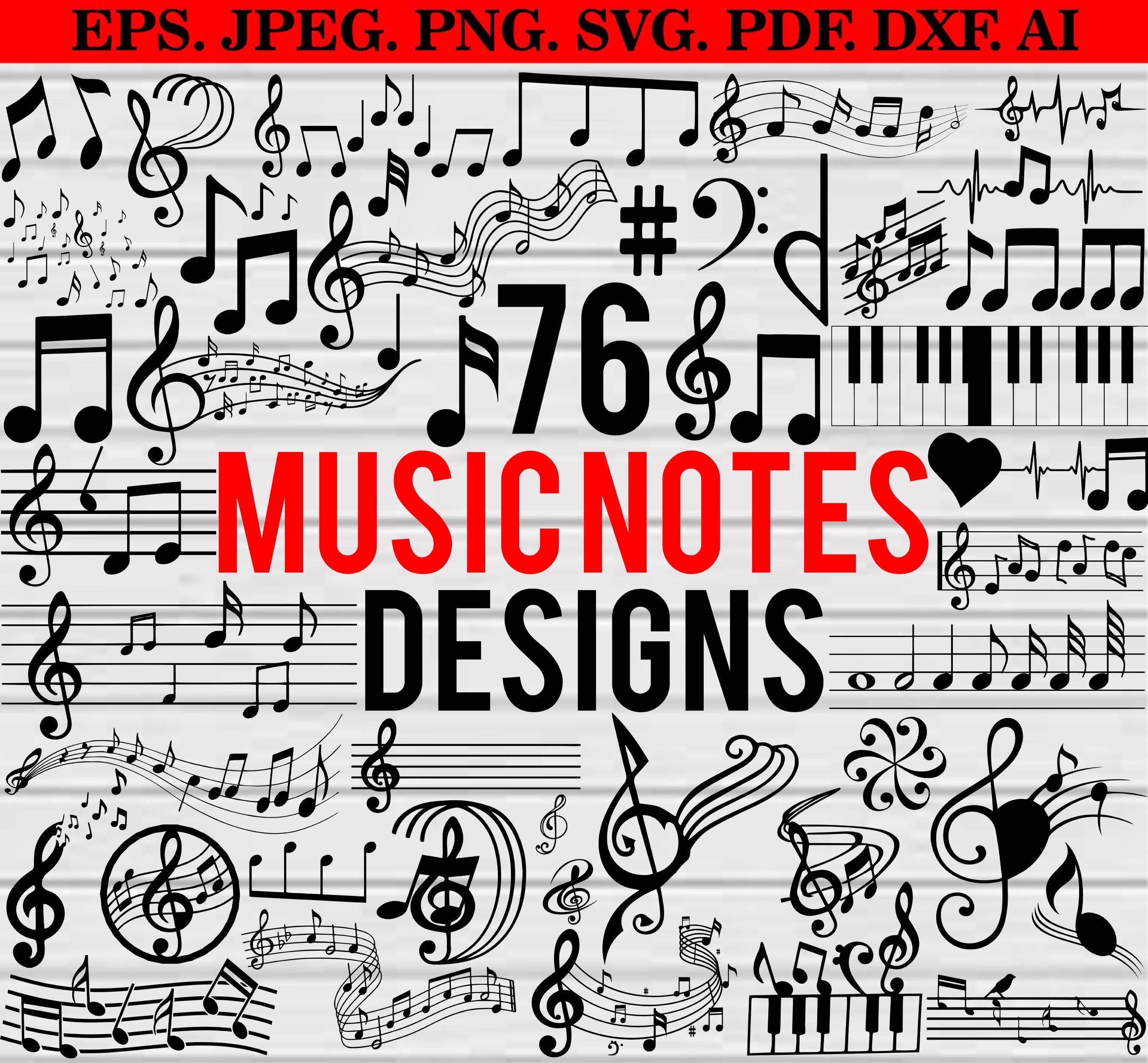 Musiknoten-Svg-Bundle, Musiknoten-Clipart, Musiknoten-Vektorgrafiken, Musikschlüssel-Svg, Musiknoten-Schnittdateien für Cricut, Musiklehrer-Svg, Png, Pdf