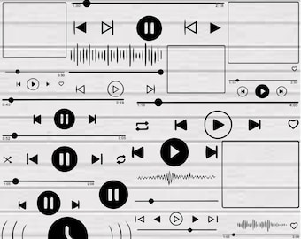 Music Player Display Svg Bundle, Music Player Svg, Music Player Clipart, Play Buttons Svg, Audio Control Svg, Album Song Display Svg,Png,Pdf