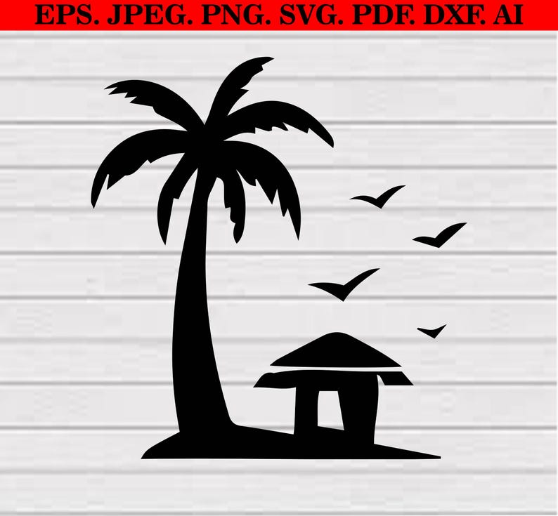 Palm Tree Svg Bundle, Beach Life Clipart Png, Tropical Silhouette Cut Files image 8