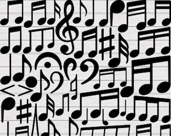 音符SVGバンドル、音符クリップアート、回路用音符カットファイル、音符シルエット、音符PNG、音符ベクター