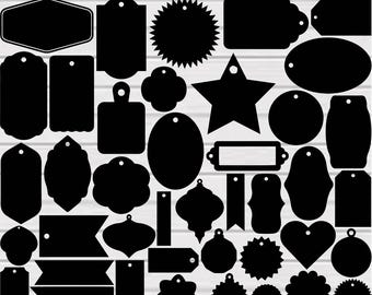 Paquete de etiquetas SVG, paquete de etiquetas PNG, imágenes prediseñadas de etiquetas, archivos de corte de etiquetas para Cricut, formas SVG, pancartas SVG, bordes y marcos SVG, etiquetas de regalo SVG, PNG
