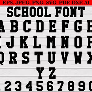 School Font Svg Bundle, College Font Svg, School Font TTF, Sports Font, Teacher Font Svg, School Letters Svg, Jersey Font, Sports Font TTF
