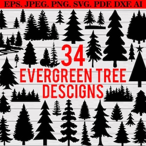 Immergrüne Bäume SVG-Bundle, Kiefer geschnitten, Waldlandschaft, Kiefernwald, Berg-Svg, Outdoor-Svg, Baum-Svg, Abenteuer-Svg, Png, Dxf