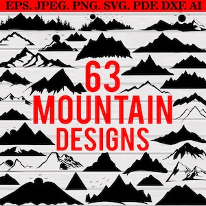 Mountain Landscape SVG Bundle: Forest, Adventure Clipart (PNG, PDF)