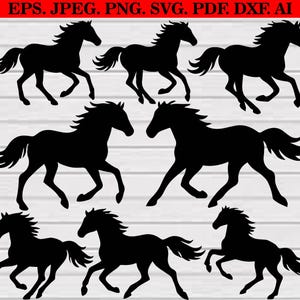Horse Svg Bundle, Running Horse Svg, Horse Clipart, Horse Cut Files For Circut, Running Horse Silhouette, Horse Ride Svg, Horse Svg,Png,Eps