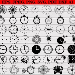 Clock Face SVG Bundle: Roman Numeral Clipart (Digital Files)