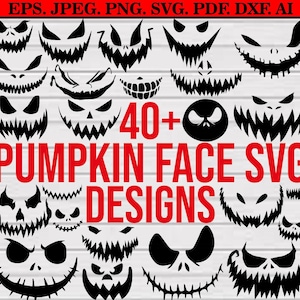 Halloween Faces Svg Bundle, Halloween Ghosts Svg. Scary Halloween Faces Svg, Pumpkins Faces Svg, Scary Cute Svg, Spooky Halloween Faces Svg