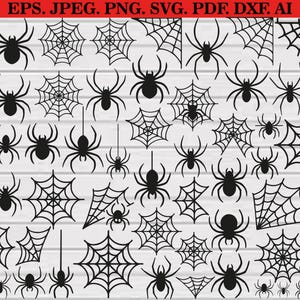 Spider Web SVG Bundle: Halloween Cut Files for Cricut, Silhouette