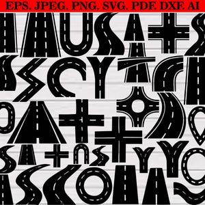 Road SVG Bundle: Highway, Asphalt, & Silhouette Cut Files