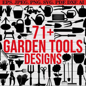 Gartenwerkzeuge Bundle, Gartenwerkzeuge Clipart, Gartensilhouette, Gartenwerkzeug Cut Files für Circut, Gärtner geschnitten Datei, Gartenwerkzeuge Png, Dxf