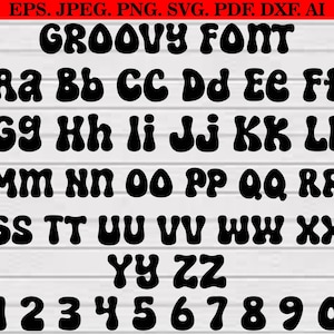 Groovy Schrift svg Bundle, Retro Groovy Schrift svg, Retro Alphabet svg, Groovy Schrift TTF, Groovy Alphabet svg, Vintage Schrift svg, Groovy Clipart