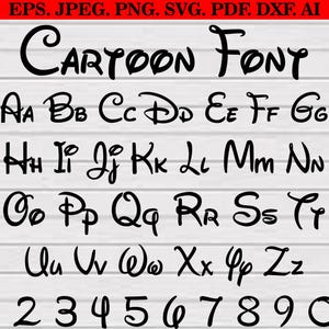 Bundle polices Svg dessin animé, souris polices Svg, Svg alphabet ouse, souris police lettres et chiffres Svg, personnaliser cadeau Svg, Clipart police dessin animé