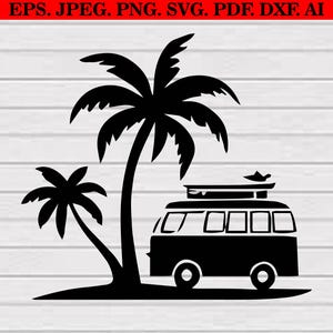 Palm Tree Svg Bundle, Beach Life Clipart Png, Tropical Silhouette Cut Files image 9