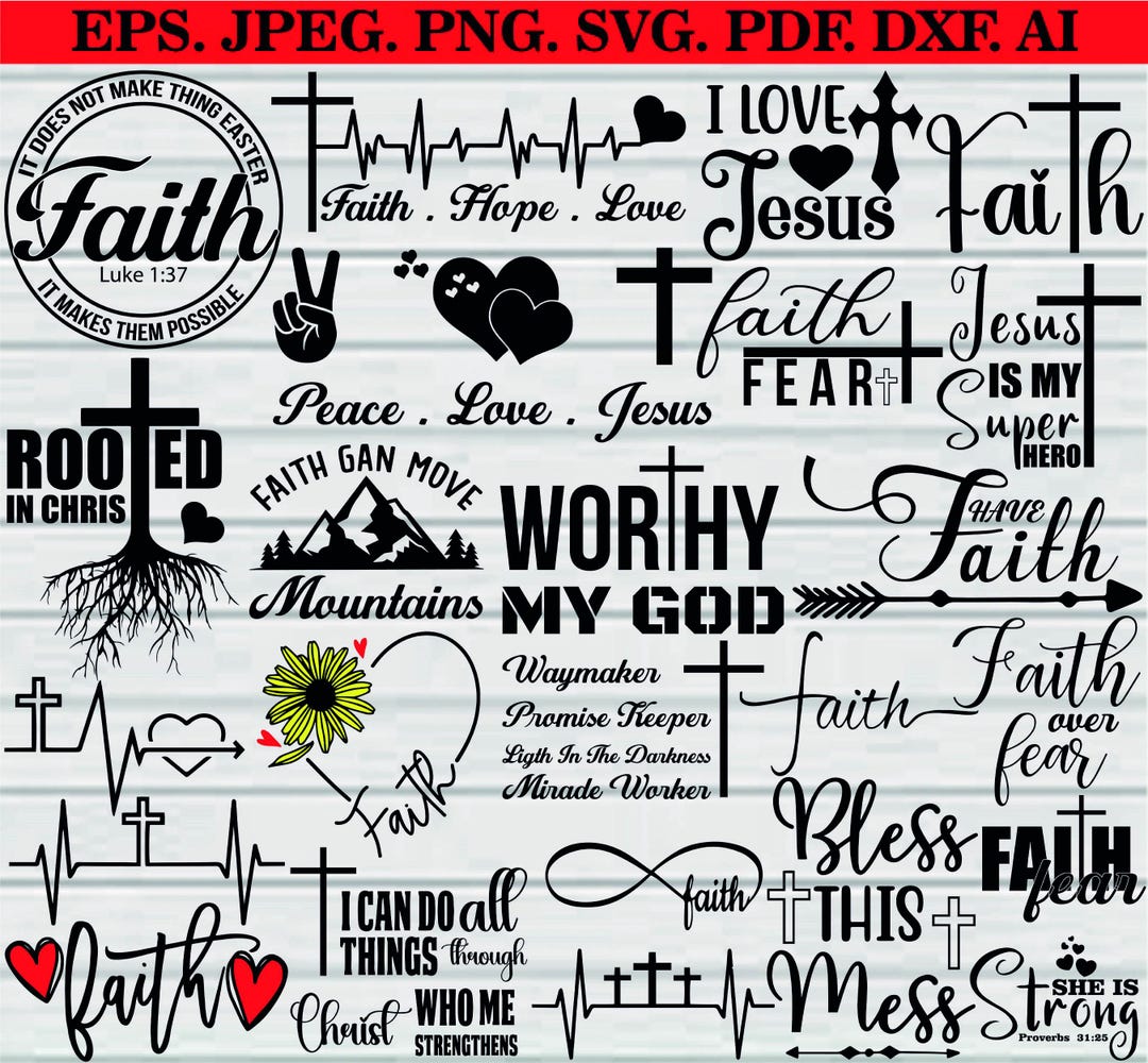 Faith Svg Bundle, Christian Svg Bundle, Religious Svg, Jesus Svg, Bible ...
