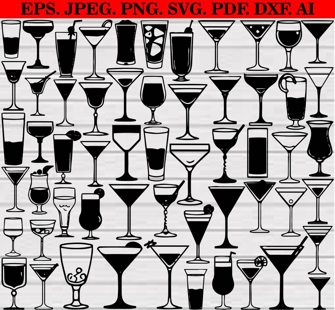 Cocktail SVG Bundle, Cocktail Clipart, Cocktail PNG Bundle, Cocktail ...