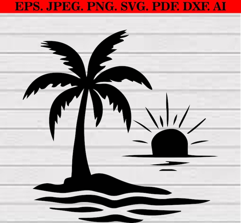 Palm Tree Svg Bundle, Beach Life Clipart Png, Tropical Silhouette Cut Files image 5