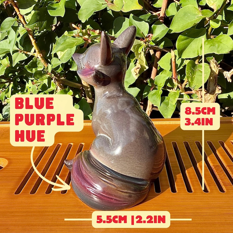 Mascota de té Kitsune Fox que cambia de color: Figura de resina sensible al calor imagen 6