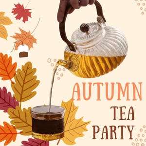 Glass Teapot with Wood Handle: Handblown Lantern Shape Stovetop Safe Tea Kettle with Infuser