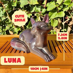 Mascota de té Kitsune Fox que cambia de color: Figura de resina sensible al calor 2.Lunar-ColorChange