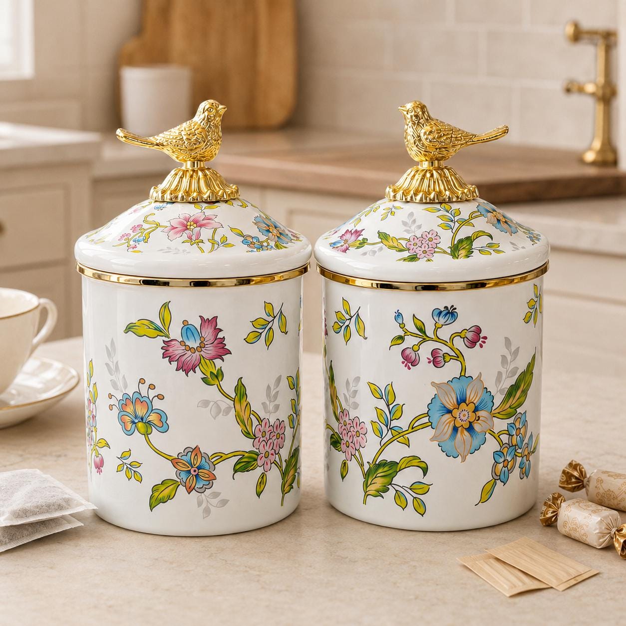 Enamel Canisters - Etsy