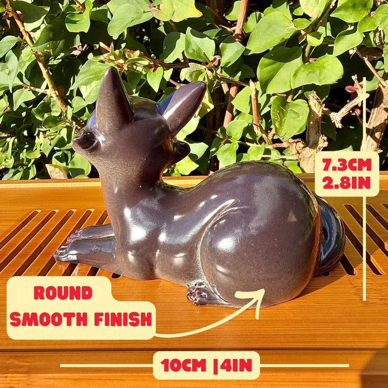 Mascota de té Kitsune Fox que cambia de color: Figura de resina sensible al calor imagen 8