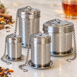 Infusor de té de hierbas, colador de malla extrafina de acero inoxidable para hojas sueltas