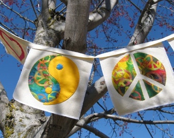 PDF Sewing Pattern Peace Love and Harmony Banner or Quilt Blocks Indoor Outdoor Decor